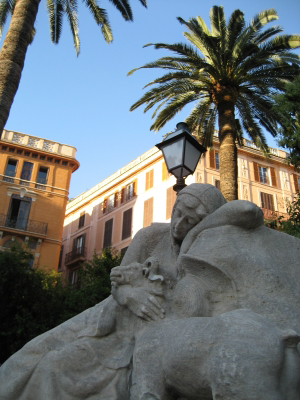  Palma de Mallorca kleiner Stadt Ausschnitt mit Skulptur